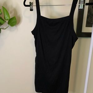 Square Neck Black Tank